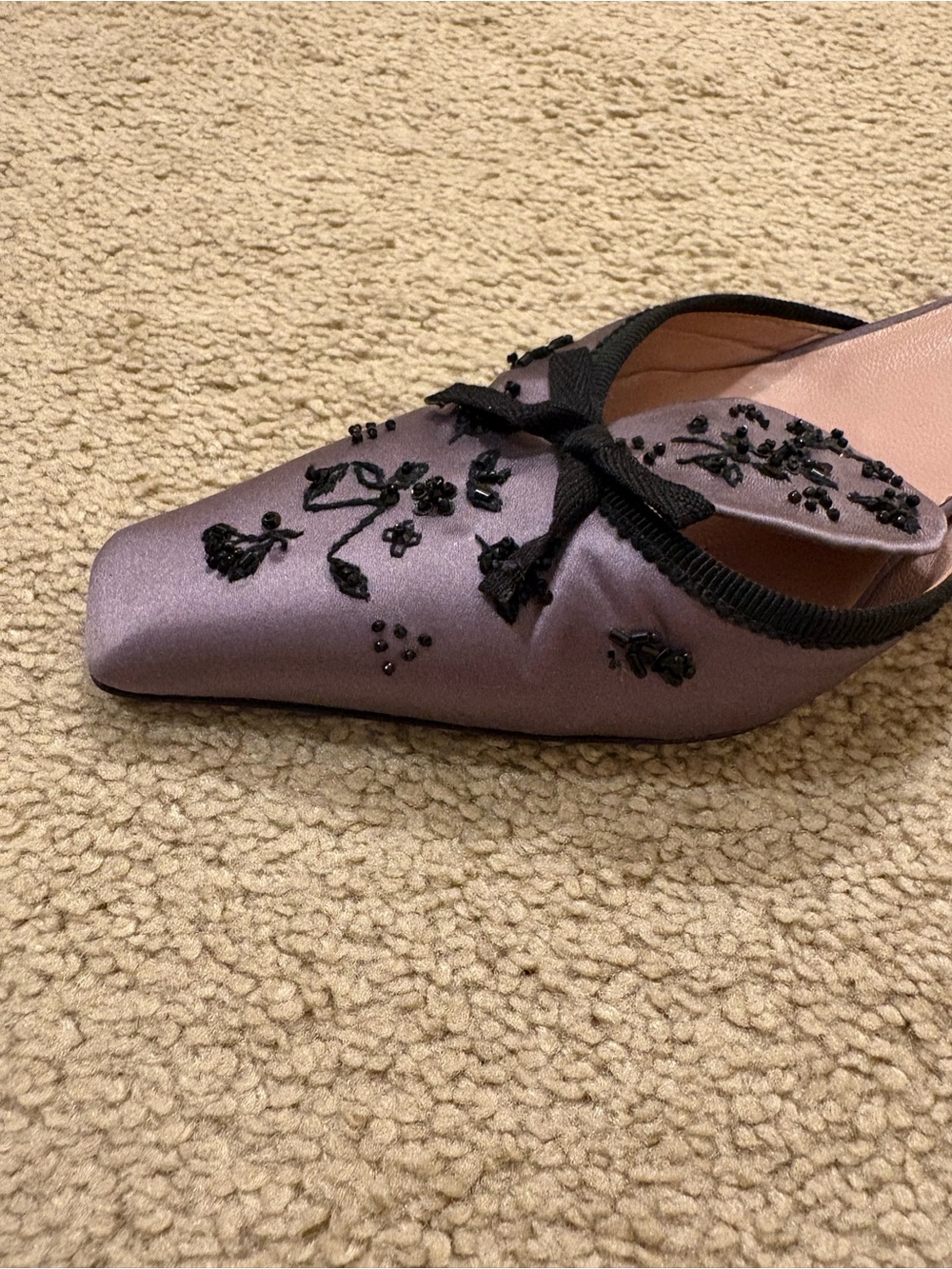 RARE Prada Purple Satin Embellished Kitten Heels - Picture 9 of 9